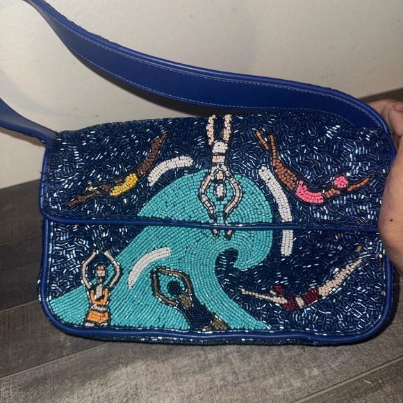 STAUD Navy Beaded Shoulder Bag - Picture 5 of 7